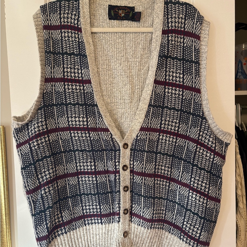 Vintage Patterned Sweater Vest